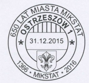 datownik okolicznościowy ze zmienną datą 31.12.2015 Poznań