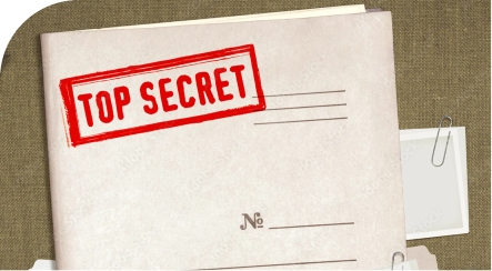 Folder with a red inscription Top Secret