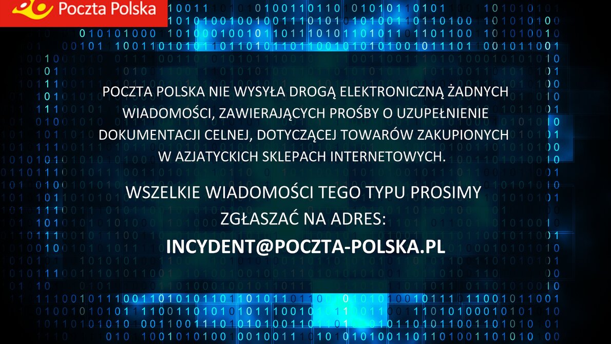  Ostrzegamy o możliwych próbach oszustw internetowych, związanych z obsługą celną przesyłek ze sklepów spoza UE 