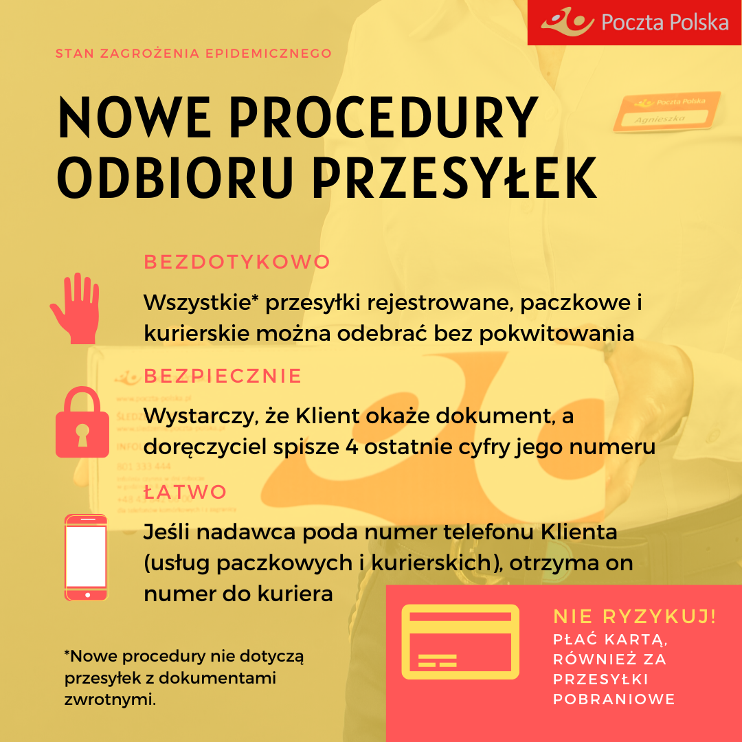  Doręczamy przesyłki w bezpieczny sposób – nowe procedury odbioru przesyłek 