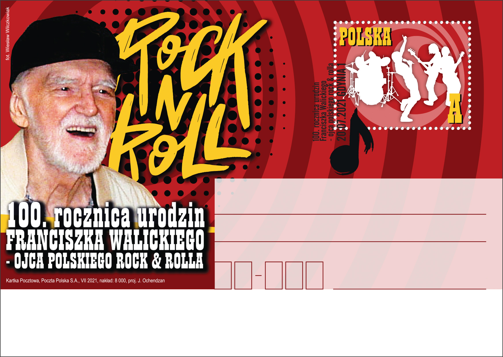  Kartka pocztowa poświęcona ojcu polskiego rock & rolla 
