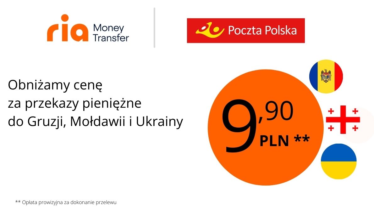 Noworoczna promocja – obniżamy cenę za przekazy pieniężne do Gruzji, Mołdawii i na Ukrainę 