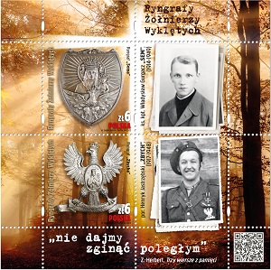  Ryngraphy of the cursed soldiers on the stamps of Poczta Polska 