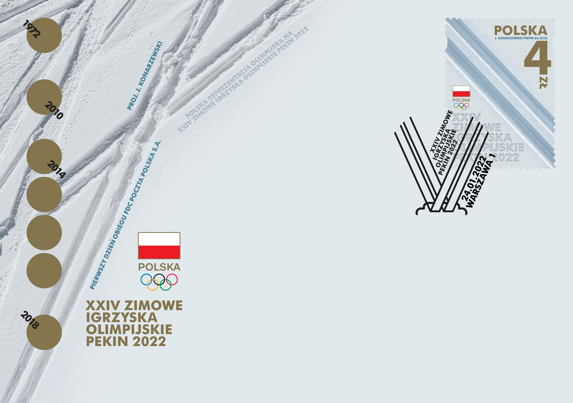  XXIV Zimowe Igrzyska Olimpijskie Pekin 2022 na znaczku pocztowym 