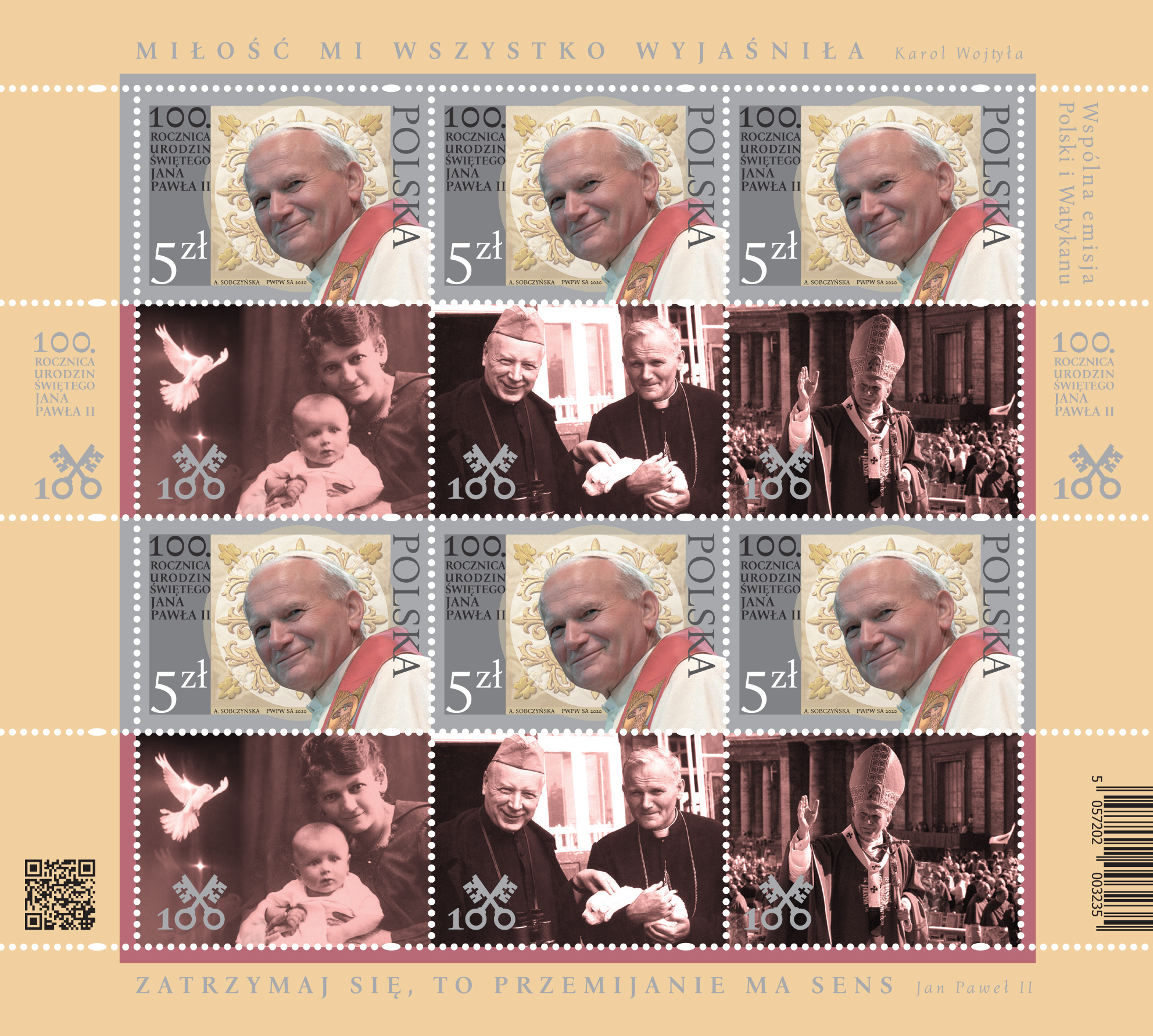  Poczta Polska issued a postage stamp on the 100th birthday of Saint John Paul II 