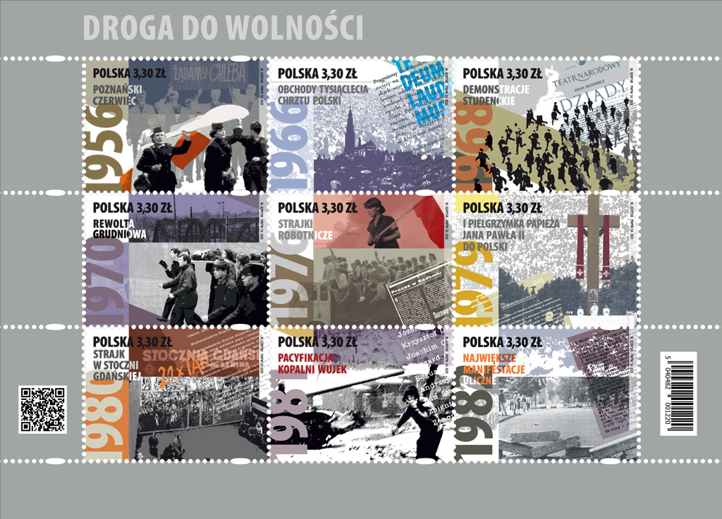  „Droga do wolności” na znaczkach Poczty Polskiej 