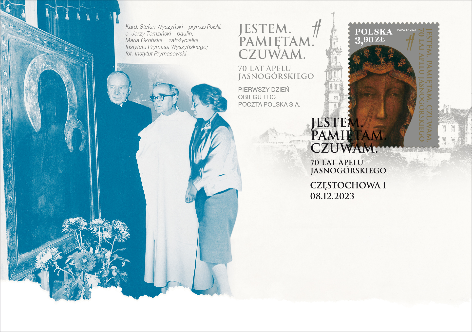  70-lecie Apelu Jasnogórskiego na znaczku pocztowym 