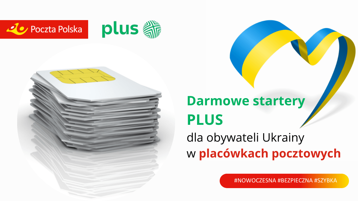  10 tys. bezpłatnych starterów Plusa dla obywateli Ukrainy w placówkach pocztowych 
