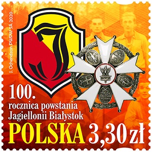  Znaczek pocztowy na 100-lecie Jagiellonii Białystok 