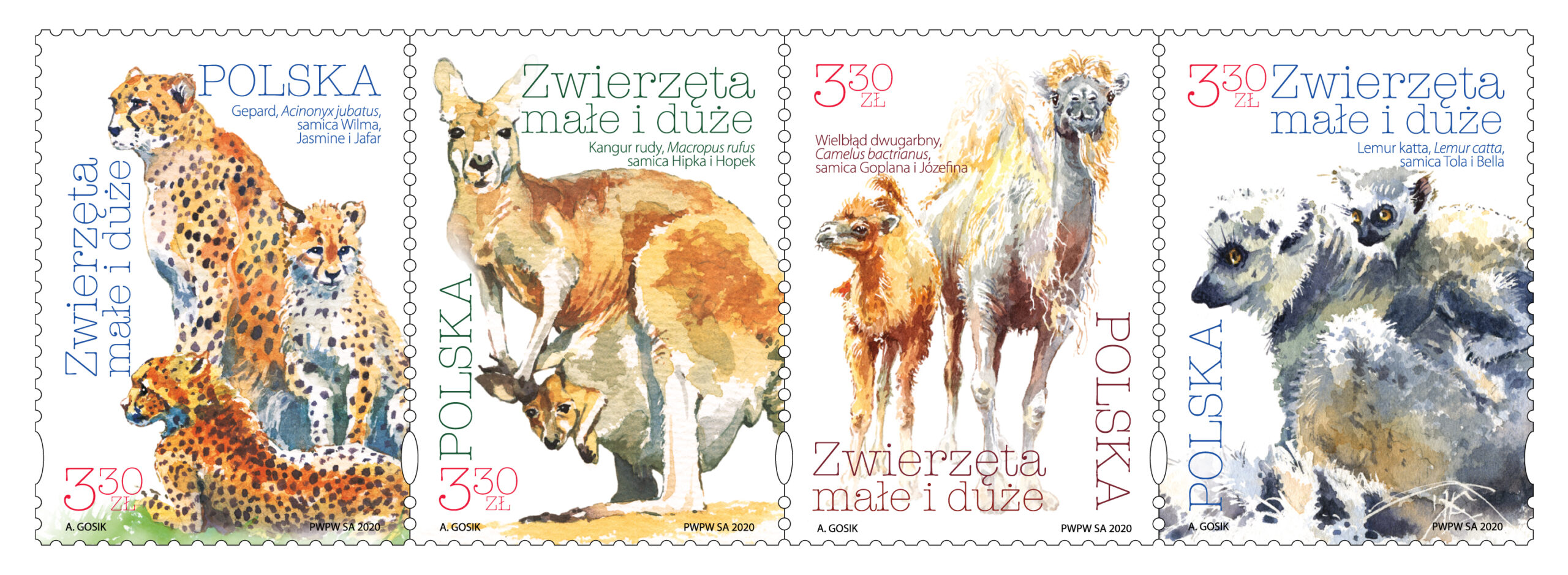  Kolejne znaczki poświęcone mieszkańcom warszawskiego ZOO 