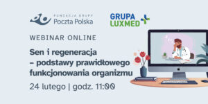 an advertising banner with a monitor displaying a medic with the inscription "Health Hour" - another webinar for postal workers