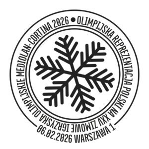 Polish Olympic Team at the 25th Winter Olympic Games in Milan, Cort-date stamp.