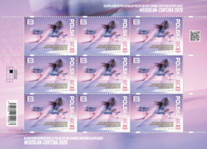 Polish Olympic Team at the 25th Winter Olympic Games in Milan, Cort-date stamp.
