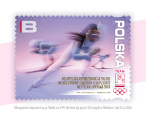 Polish Olympic Team at the 25th Winter Olympic Games in Milan, Cort-date stamp.
