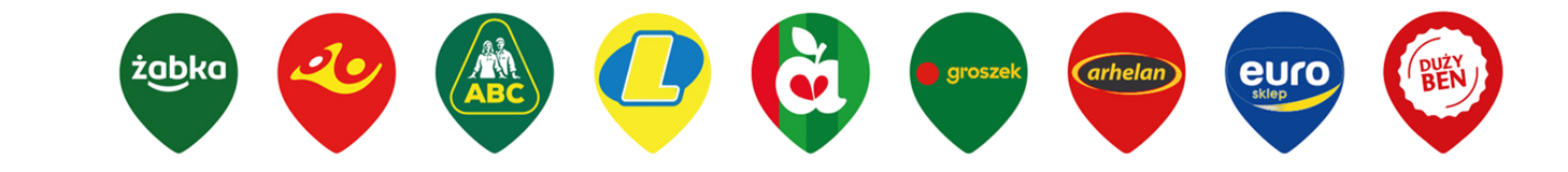 Loga sklepów partnerskich Pocztex Punkt