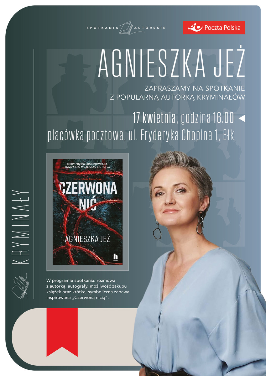 plakat z autorką książki