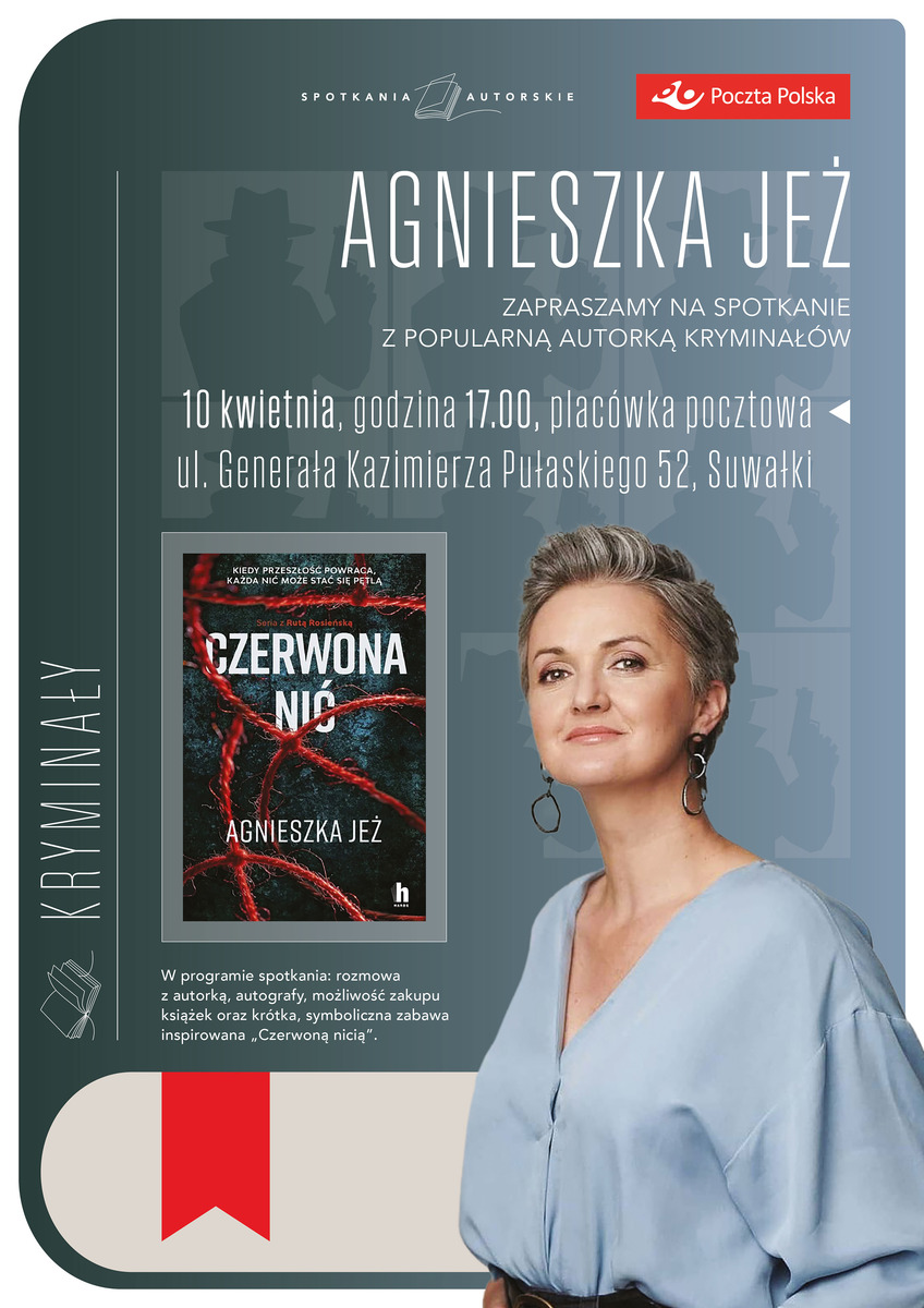 plakat z autorką książki