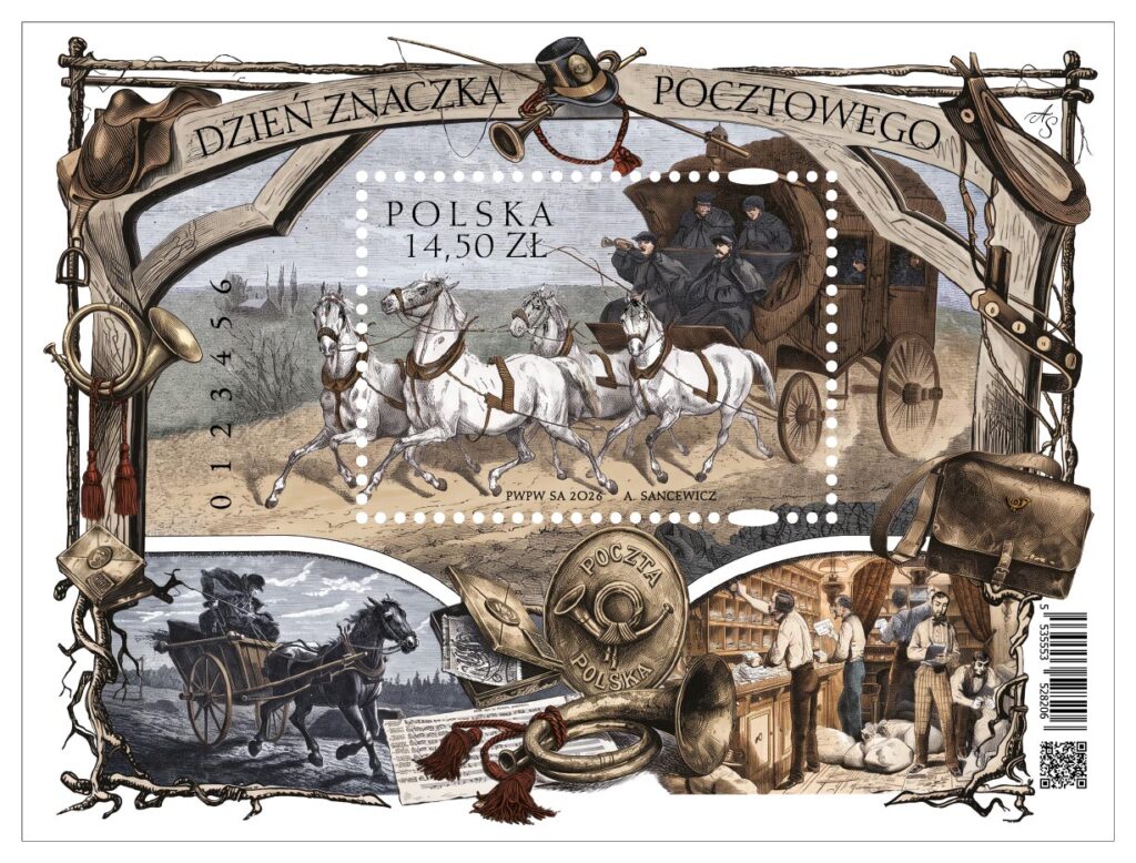 znaczek na dzień znaczka, pocztylion w grafice